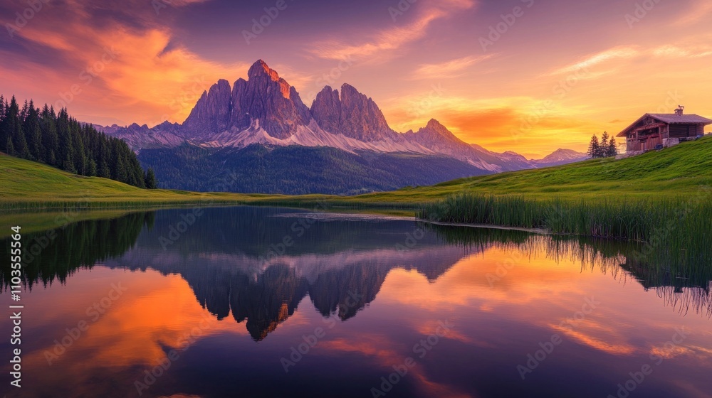 Mountain Reflections at Sunset Mountain Reflections at Sunset
