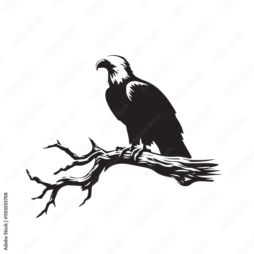 Fototapeta premium Eagle silhouette vector. Eagle logo, icon vector design. Bird silhouette.