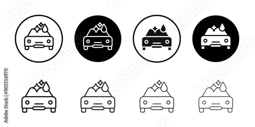 carwash icon logo sign set vector outline
