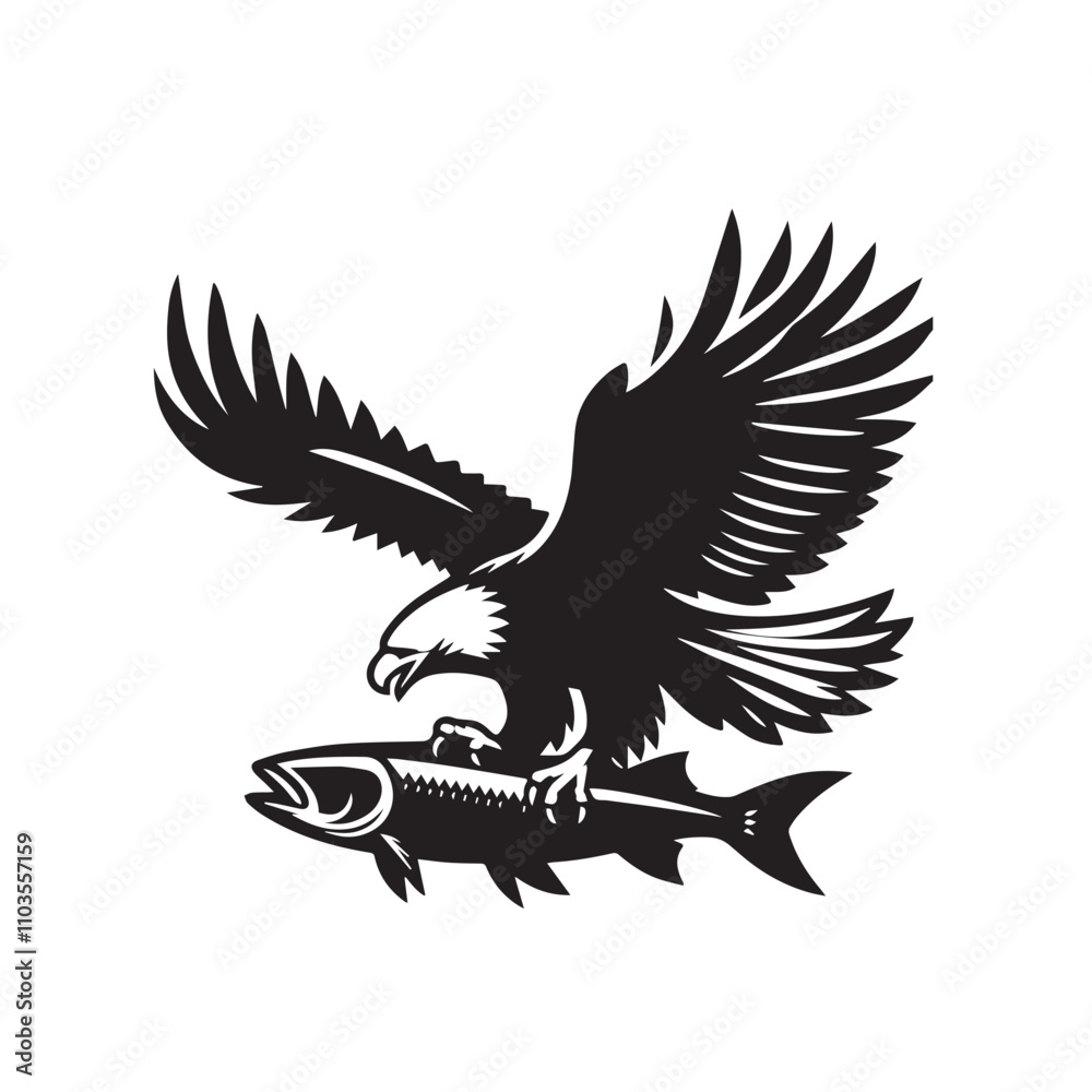 Obraz premium Eagle silhouette vector. Eagle logo, icon vector design. Bird silhouette.