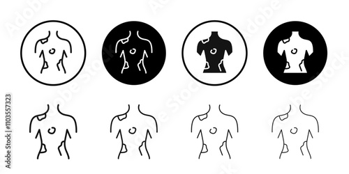 Contact Dermatitis icon logo sign set vector outline