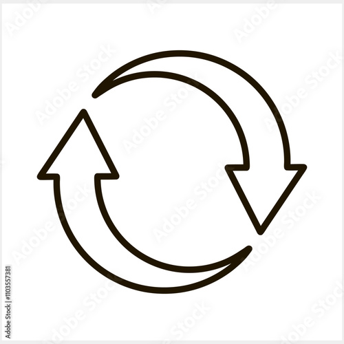 Doodle recycled arrow icon isolated. Vector stock illustration