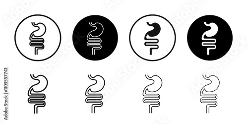 Digestive system icon logo sign set vector outline