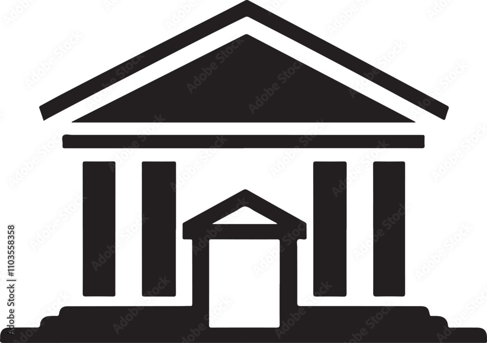 bank icon vector silhouette bank icon vector silhouette