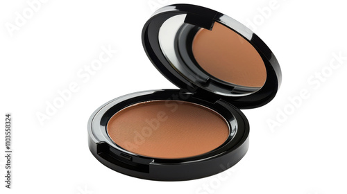 Compact bronzer with mirror showcasing a warm shade against a plain background for makeup enthusiasts and professionals.
