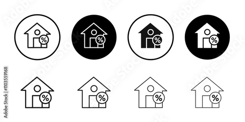 home loan icon logo sign set vector outline