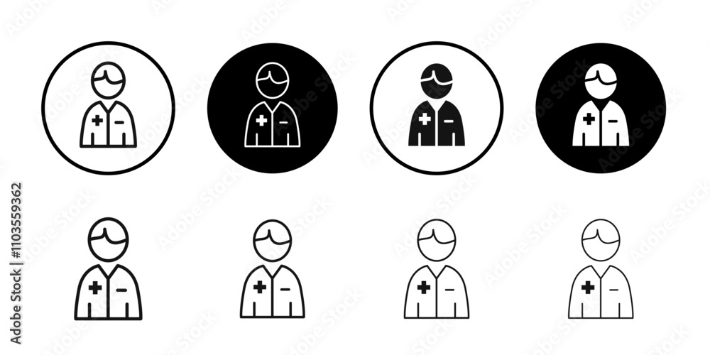 Hospital receptionist icon logo sign set vector outline Hospital receptionist icon logo sign set vector outline