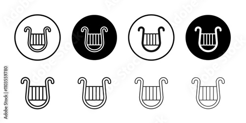 Lyre icon logo sign set vector outline