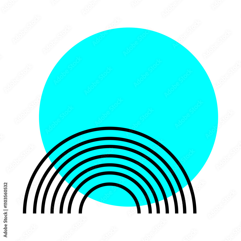 Obraz premium Geometric Shape in Memphis Design Concept. Vector Illustration.