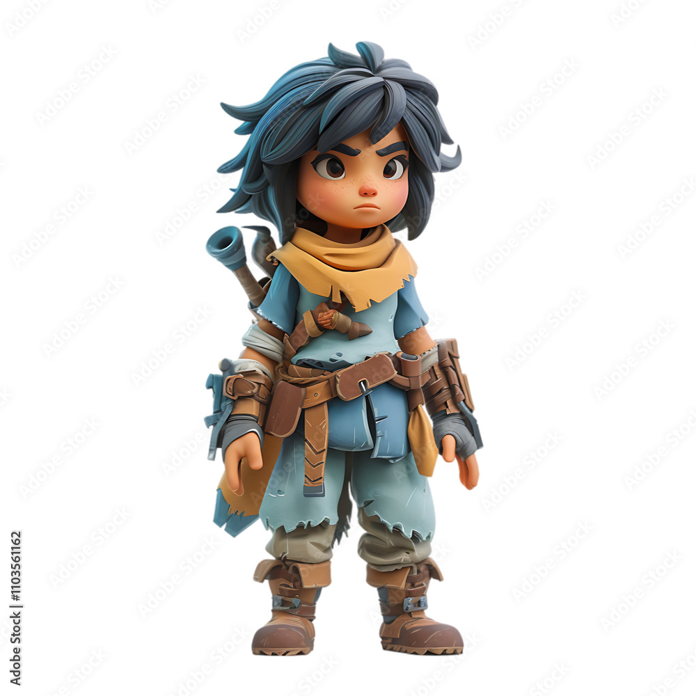3D Adventurer game Character with Survival Gear Isolated on Transparent PNG 3D Adventurer game Character with Survival Gear Isolated on Transparent PNG