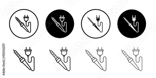 Soldering iron icon logo sign set vector outline