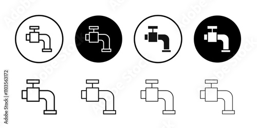 Water tap icon logo sign set vector outline