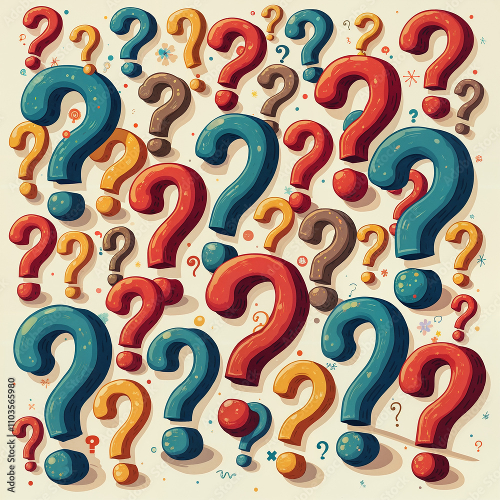 Illustration with question marks Illustration with question marks