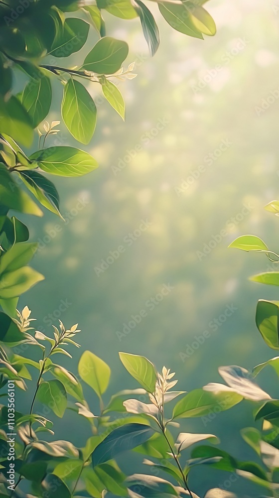Obraz premium Gentle Sunlight on Delicate Leaves