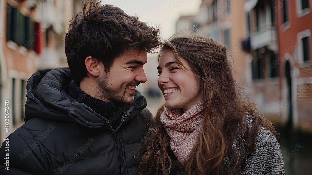 Couple Smiles in Venice Couple Smiles in Venice