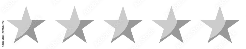 Feedback stars rating icons. Set of simple five gray star on isolated background. Stars rating review icon for apps, website and mobile. Vector illustration. Feedback stars rating icons. Set of simple five gray star on isolated background. Stars rating review icon for apps, website and mobile. Vector illustration.