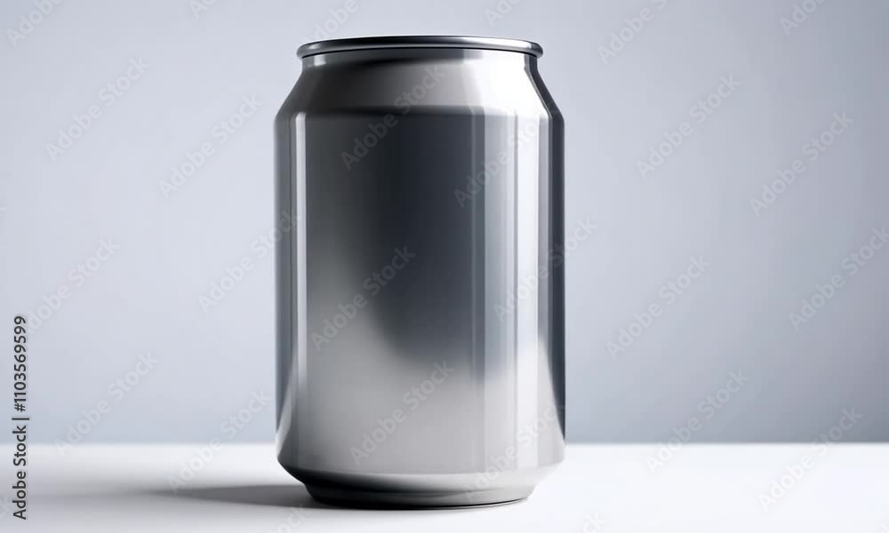 Blank White Aluminum Beverage Can Mockup on White Background Blank White Aluminum Beverage Can Mockup on White Background