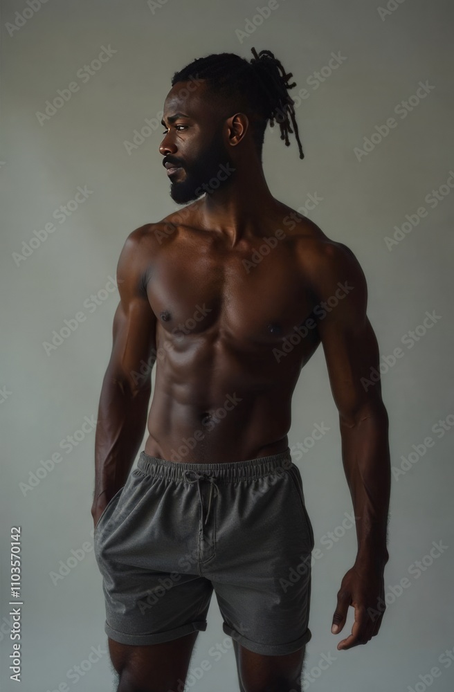 Portrait of an African American on a gray background Portrait of an African American on a gray background