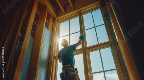 Wallpaper Mural windows in a newly built house, ensuring that the frames are secure and the glass is properly sealed to avoid drafts. Torontodigital.ca