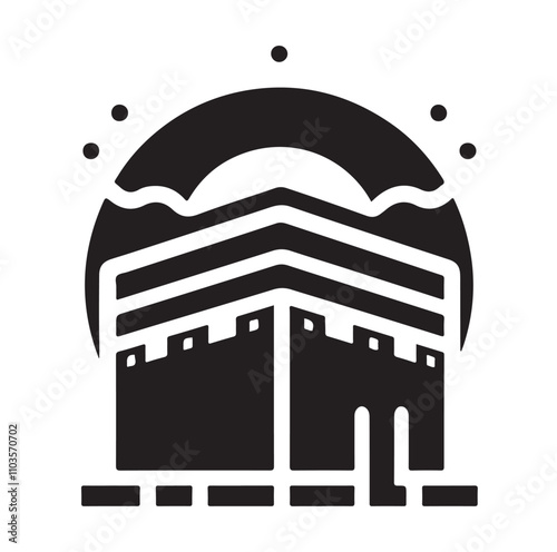 Kaaba logo silhouette vector illustration