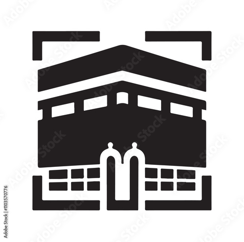 Kaaba logo silhouette vector illustration