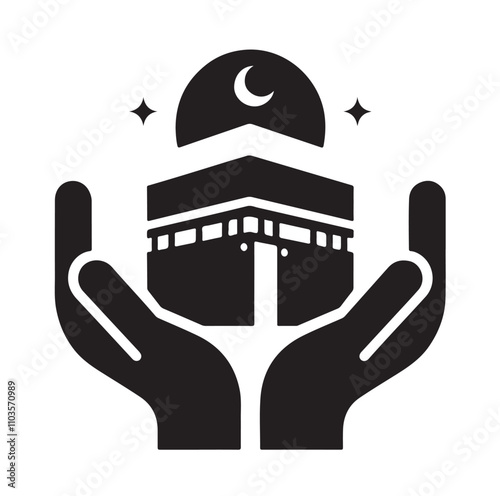 Kaaba logo silhouette vector illustration