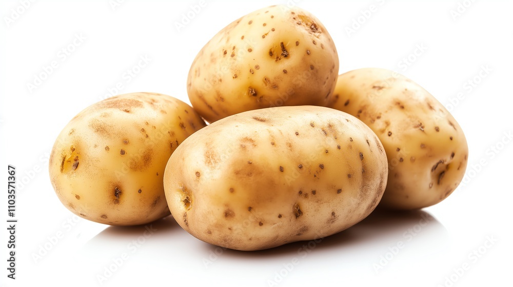 Fresh, organic potatoes on white isolated background. Fresh, organic potatoes on white isolated background.