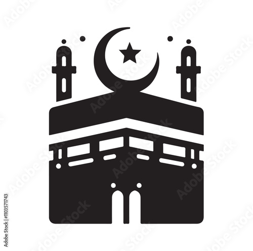 Kaaba logo silhouette vector illustration