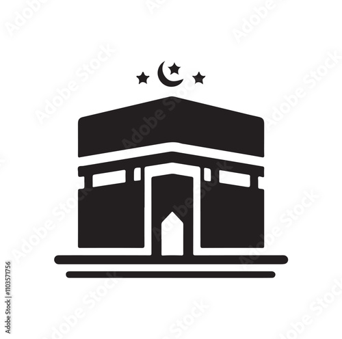 Kaaba logo silhouette vector illustration