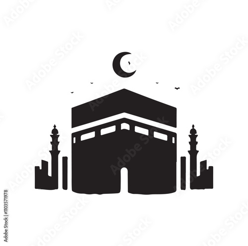 Kaaba logo silhouette vector illustration