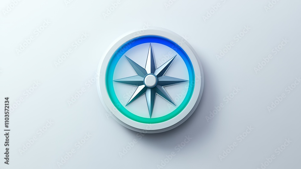A sleek compass icon with a blue gradient background, symbolizing navigation and direction. A sleek compass icon with a blue gradient background, symbolizing navigation and direction.