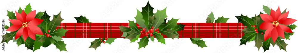 Fototapeta premium Holiday garland border