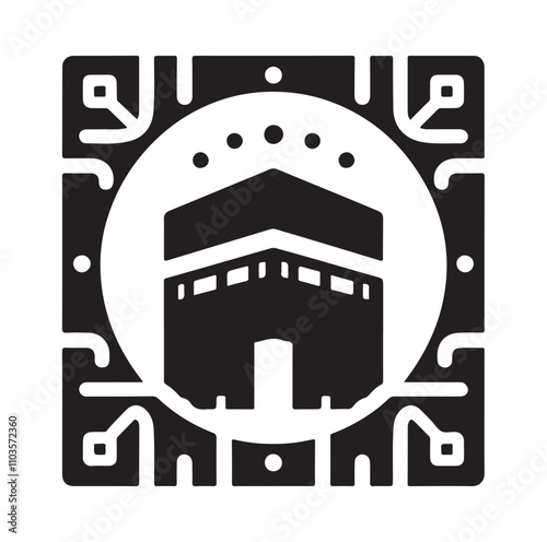 Kaaba logo silhouette vector illustration