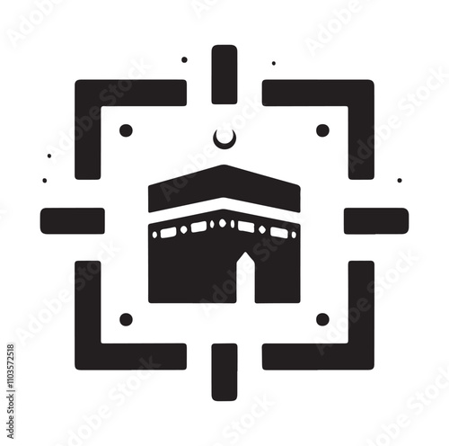 Kaaba logo silhouette vector illustration