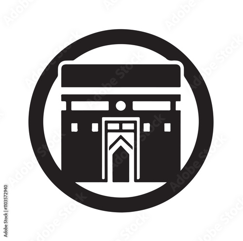Kaaba logo silhouette vector illustration