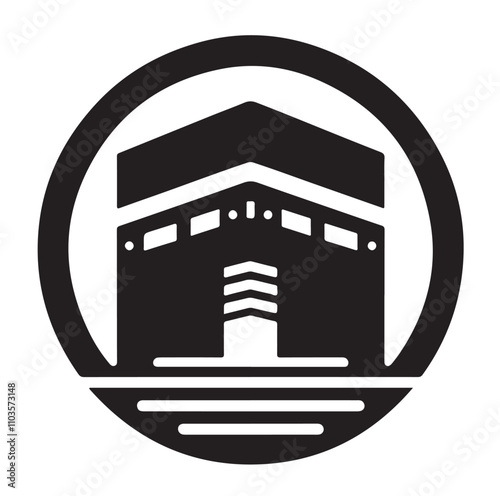 Kaaba logo silhouette vector illustration