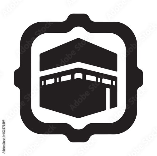 Kaaba logo silhouette vector illustration