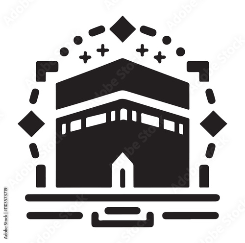 Kaaba logo silhouette vector illustration