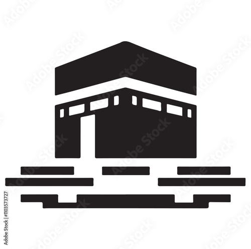 Kaaba logo silhouette vector illustration