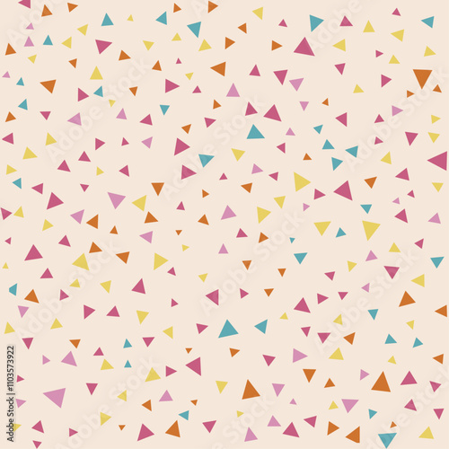 Patron de triangulos coloridos sobre fondo pastel