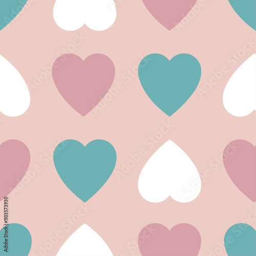 Patron de corazones en tonalidades pastel