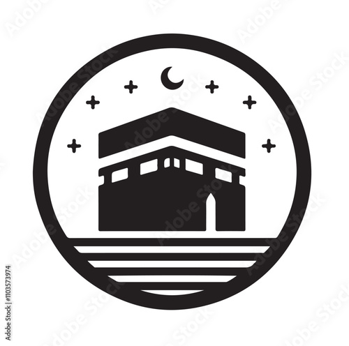 Kaaba logo silhouette vector illustration