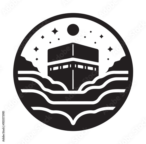 Kaaba logo silhouette vector illustration