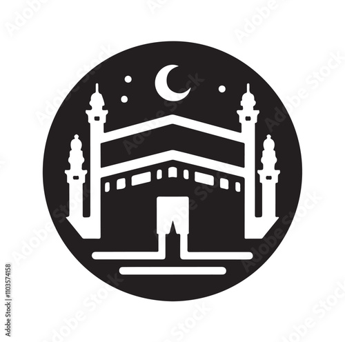 Kaaba logo silhouette vector illustration