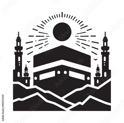 Kaaba logo silhouette vector illustration