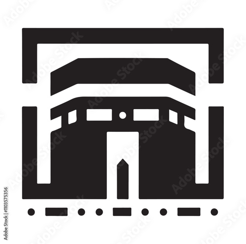 Kaaba logo silhouette vector illustration