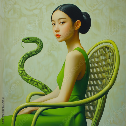 A surreal painting featurin...