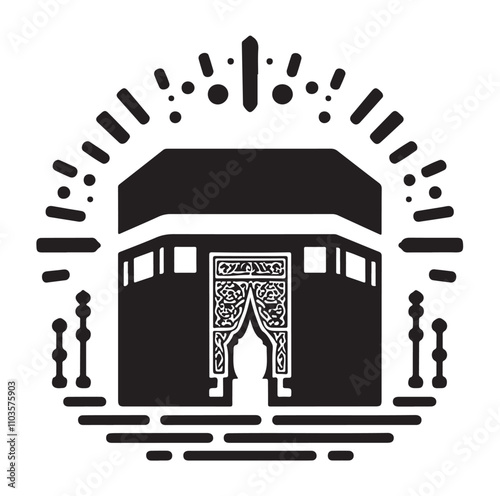 Kaaba logo silhouette vector illustration