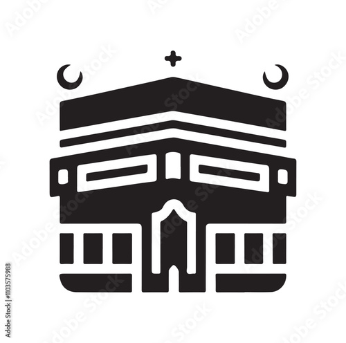 Kaaba logo silhouette vector illustration
