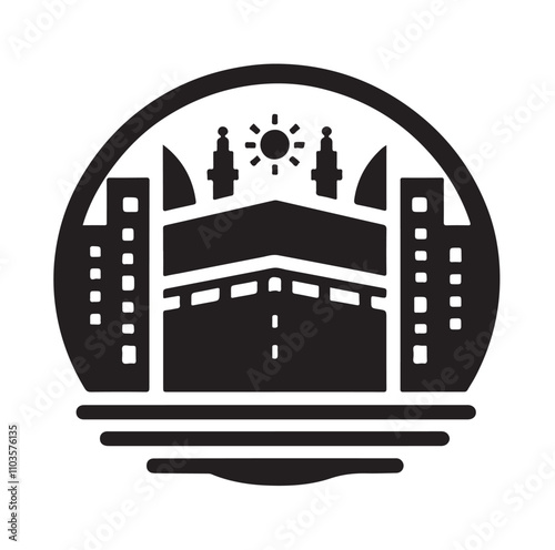 Kaaba logo silhouette vector illustration